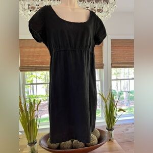 Allen Allen Black Linen Summer Dress